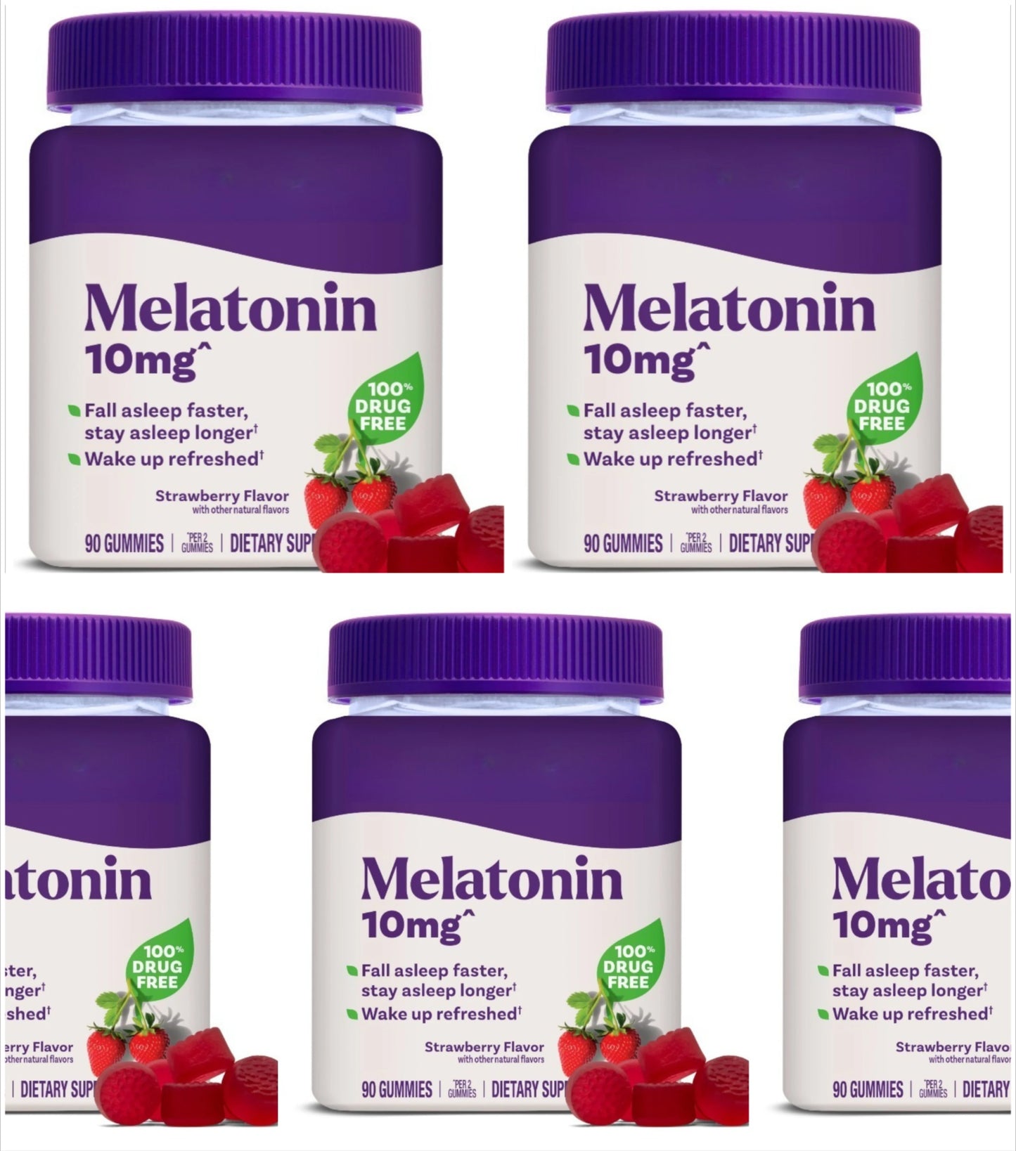 Melatonin Gummies 10mg Strawberry – 90 Count Sleep Support