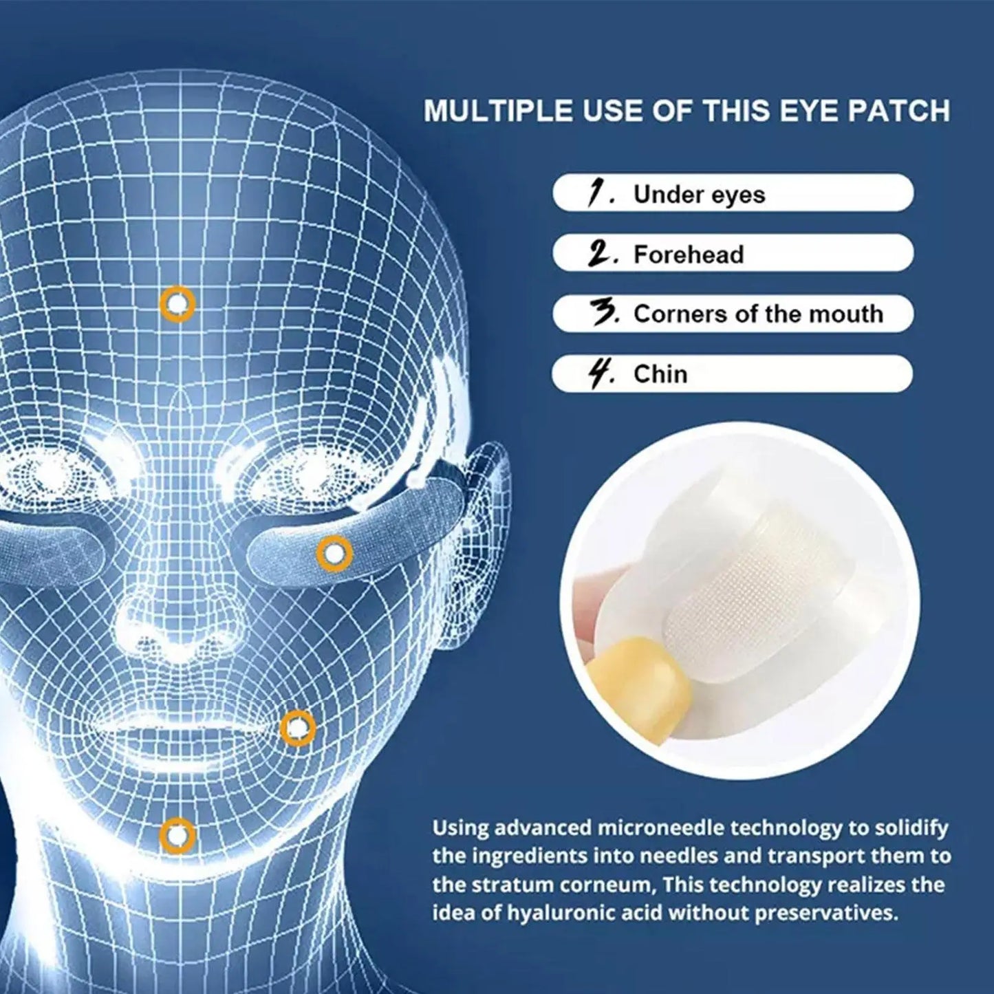 Hyaluronic Acid Microneedle Eye Patches – Firm & Brighten