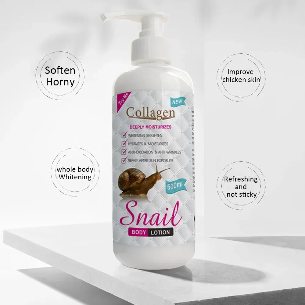 500ml Collagen Snail Body Lotion – Brightening & Hydrating