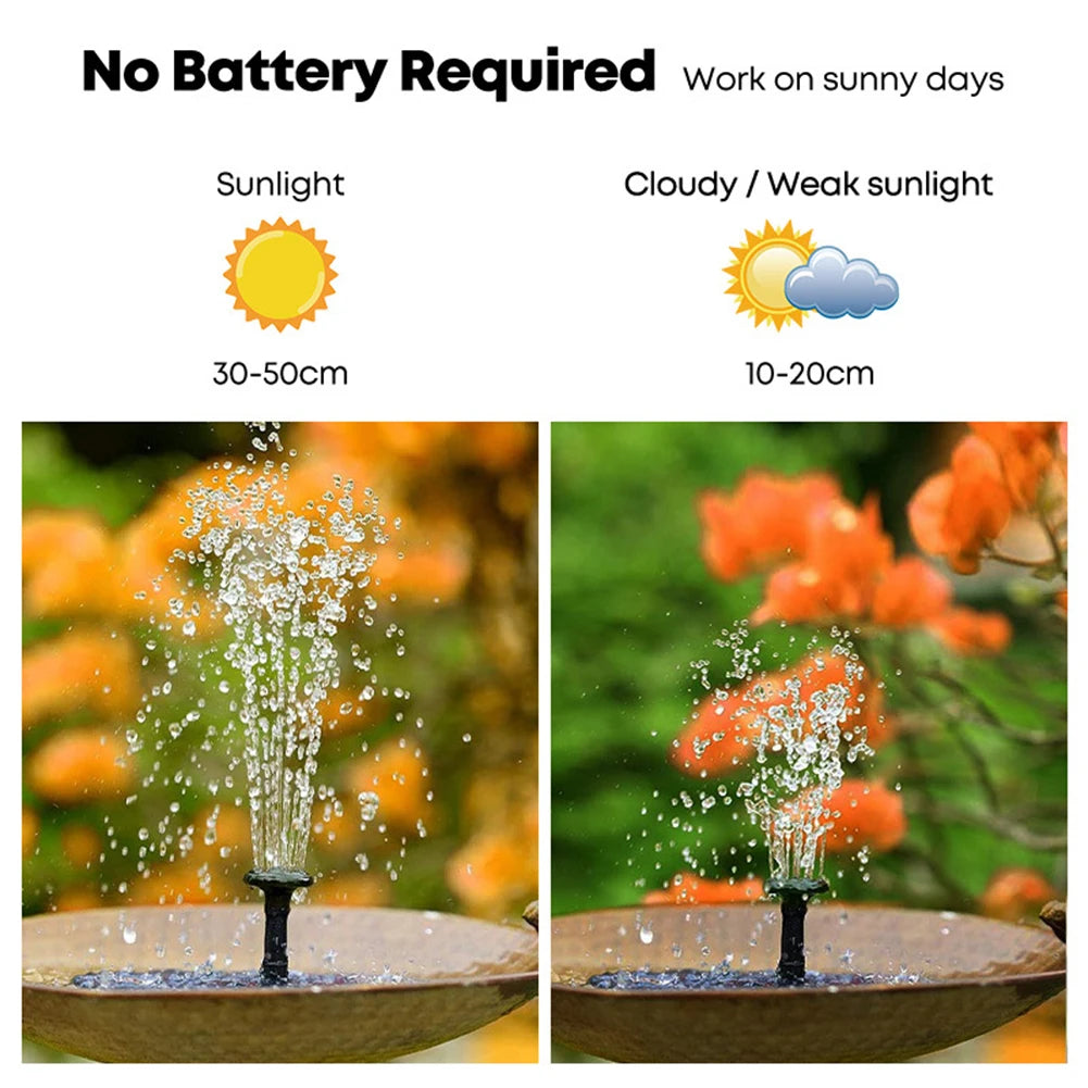 Solar Powered Water Fountain Kit | Pool, Pond & Bird Bath Peaceful Pleasures Health and Wellness