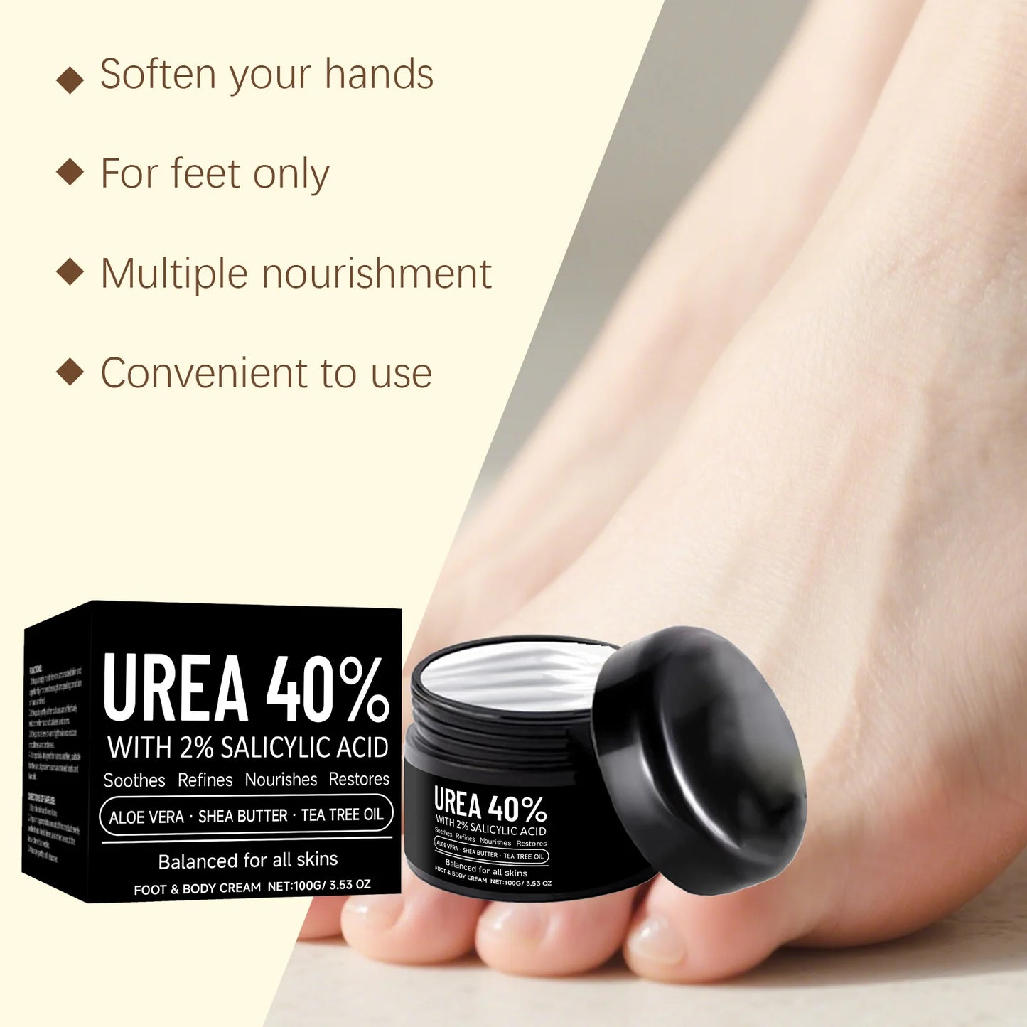 Urea 40% Foot & Hand Cream – Deep Moisturizer for Dry Skin
