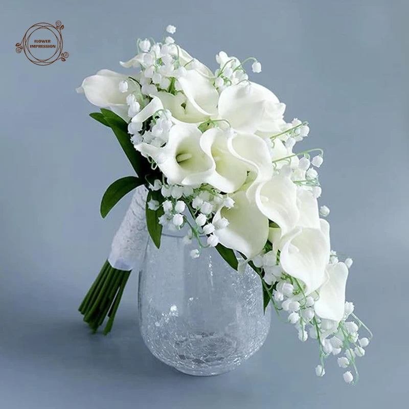 20Pcs White Silk Calla Lily Artificial Flowers for Wedding & Decor