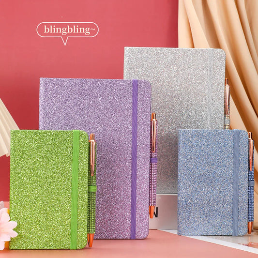 A6 Sparkling Pink Strap Handheld Notebook Creative Personalized Peaceful Pleasures Health and Wellness
