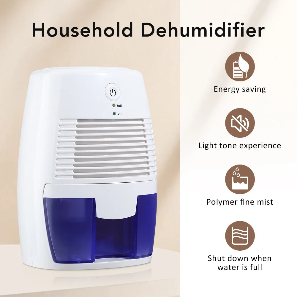 USB Powered Portable Dehumidifier Home Moisture Absorber for Bathroom Closet 500ml Mini Dehumidifier Prevent Mold Mildew & Odor Peaceful Pleasures Health and Wellness