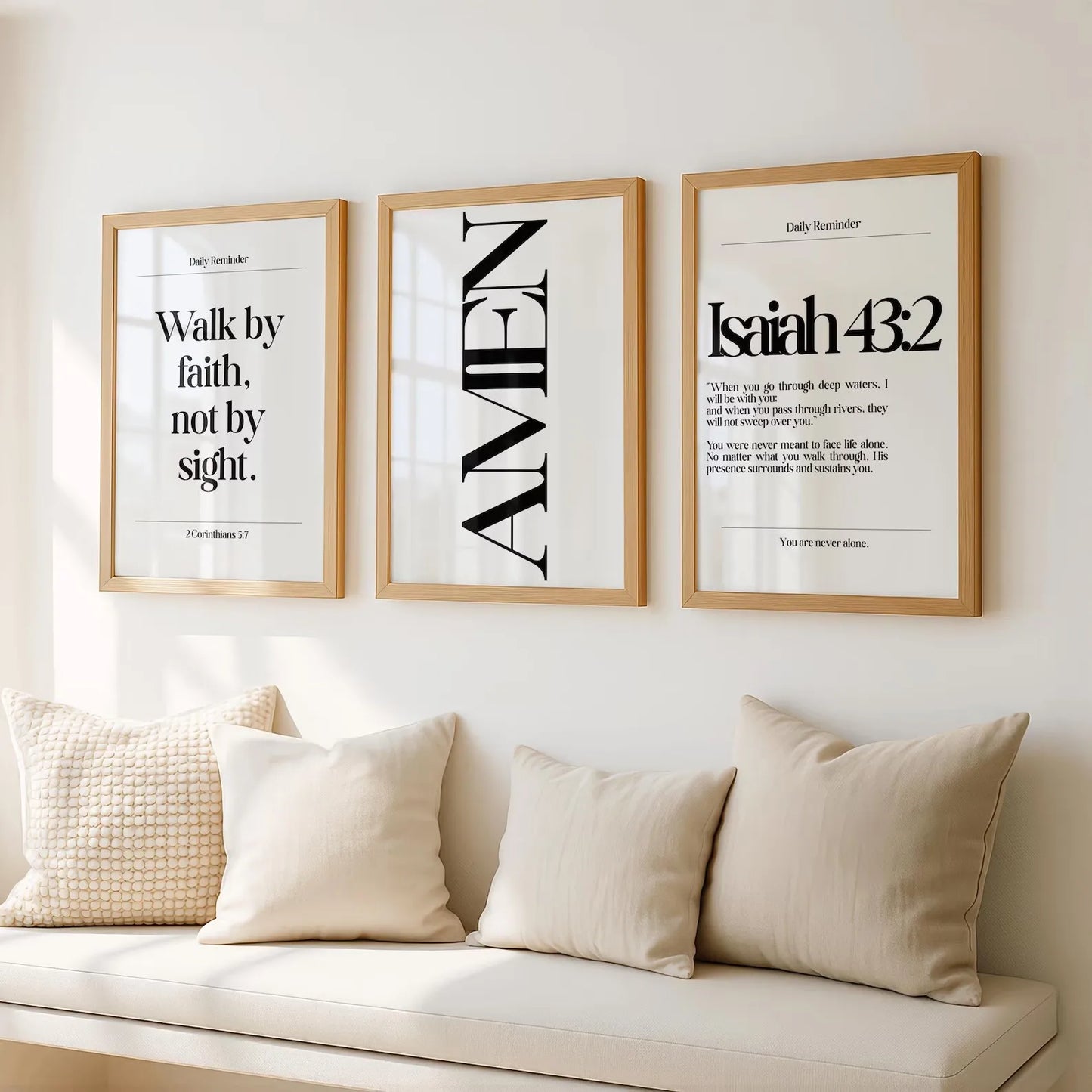 Walk By Faith Bible Verse Canvas Wall Art Print | Home Decor