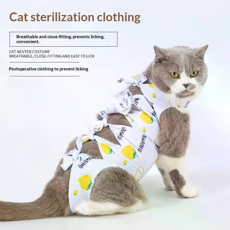 Cat Recovery Suit – Post-Op Anti-Licking Protective Clothing