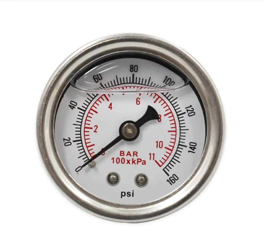 0–160 PSI Liquid-Filled Fuel Pressure Gauge | 1/8 NPT AN6