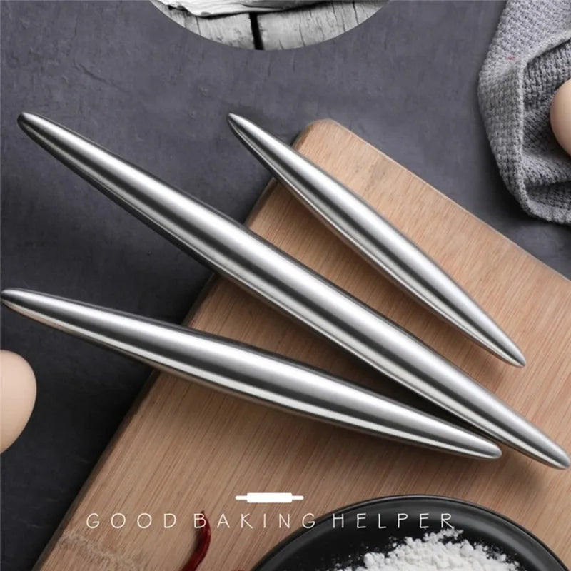 Stainless Steel Non-Stick Rolling Pin | 3 Sizes – Pizza, Dough, Cookies & Dumplings