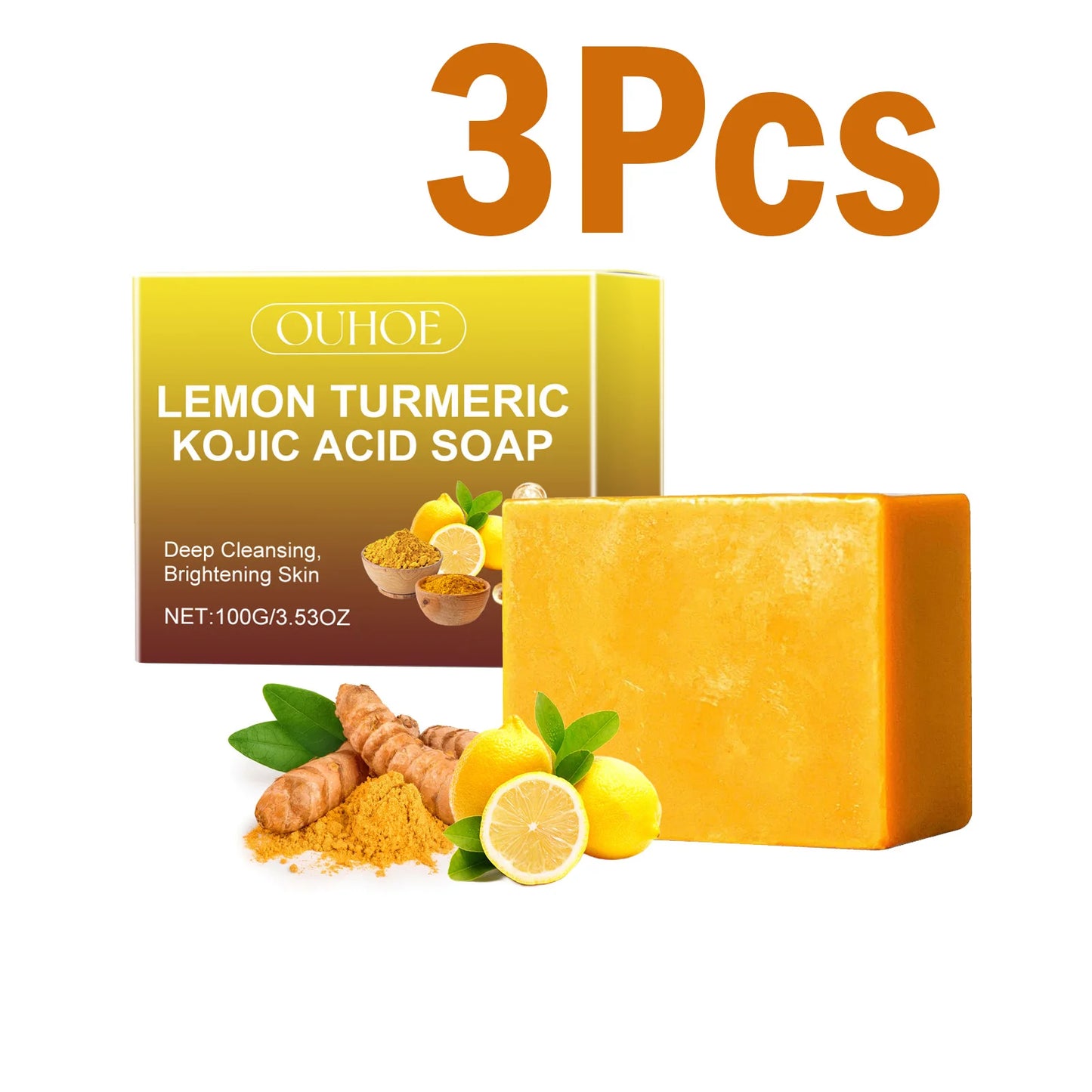 Lemon Turmeric Kojic Acid Brightening Soap Bar – 100g