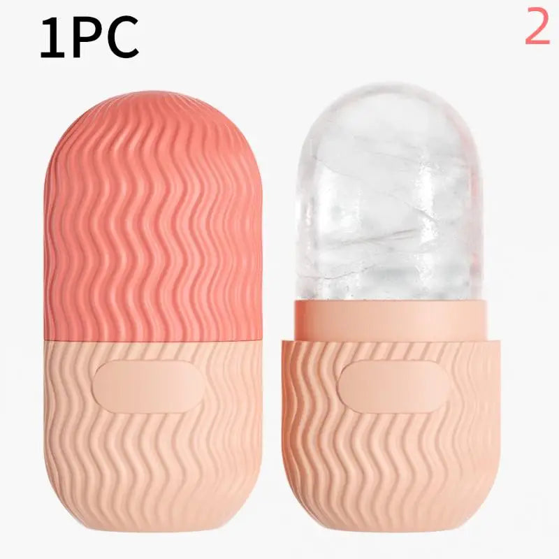 Silicone Cube Tray Shape Face Facial Ice Roller Massage Face Massage Roller Facial Reusable Ice Face Roller Skincare Tool Peaceful Pleasures Health and Wellness Pink 2