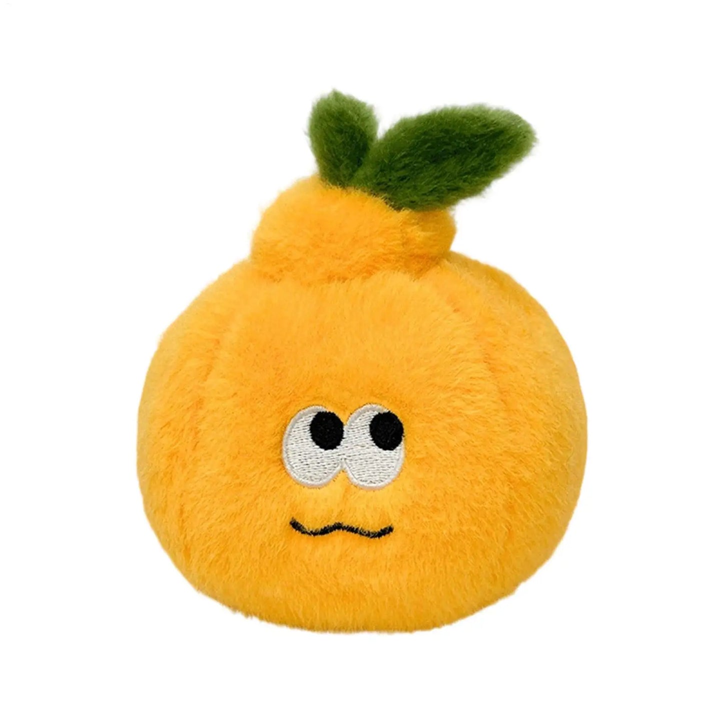 Peelable Orange Plush Keychain | Cute Fruit Bag Charm with Worm