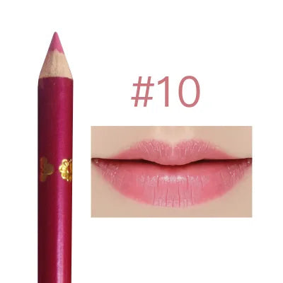 12-Color Waterproof Lip Liner Set | Long-Lasting Foggy Finish