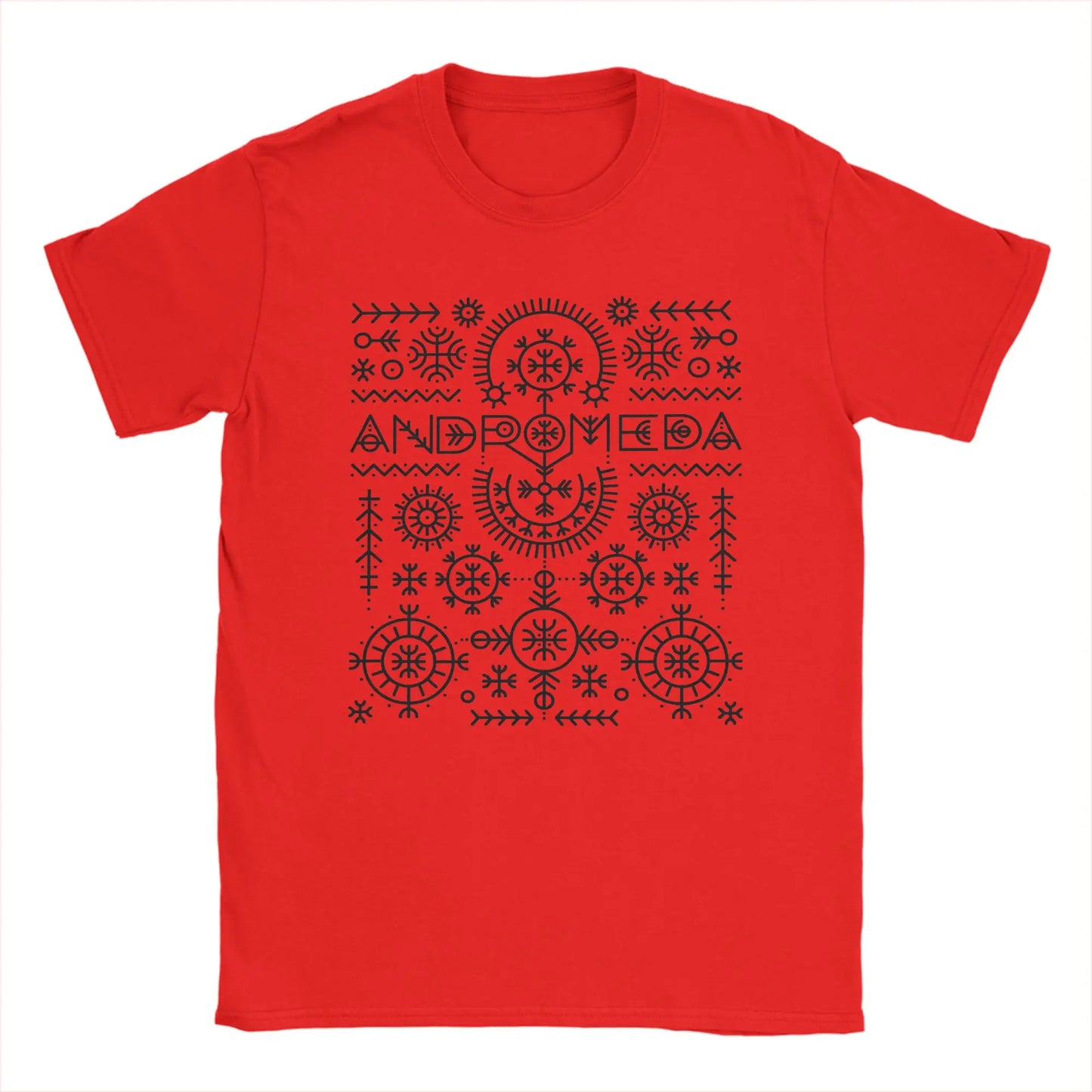 Men T-Shirt Andromeda Unique 100% Cotton Tees Short Sleeve Lelek Eurovisions 2026 T Shirts Crewneck Tops Gift Peaceful Pleasures Health and Wellness Red XL