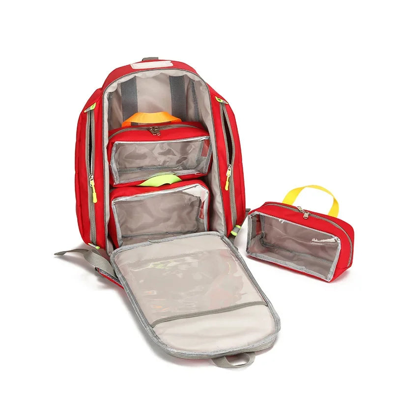 Waterproof AED Backpack Large Capacity Outdoor Medical First Aid Kits for Emergency Visits AED Storage Bag AED Equipment Bag Peaceful Pleasures Health and Wellness
