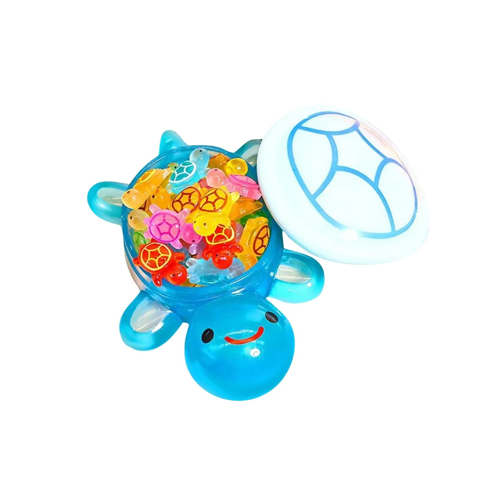 1PC Night Glow Large Turtle+60pcs Mini Luminous Turtles Figurines Resin Craft Glowing Turtle Storage Ornament Landscape Desktop Peaceful Pleasures Health and Wellness Blue One Size
