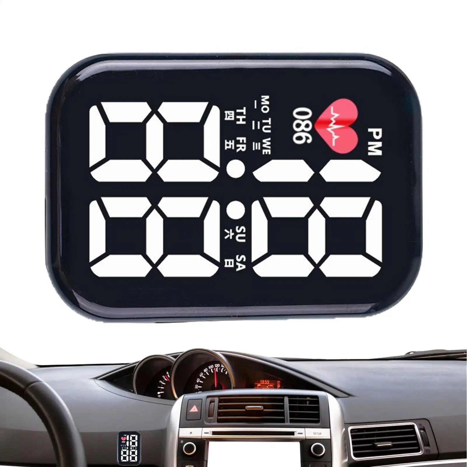 Stick On Waterproof Car Clock LED Small Digital Clock For Dashboard Motorcycle Boat Bike Truck SUV RV Dashboard Peaceful Pleasures Health and Wellness