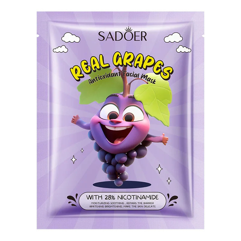 SADOER Fresh Fruit Face Masks 8pc – Hydrate & Brighten Skin