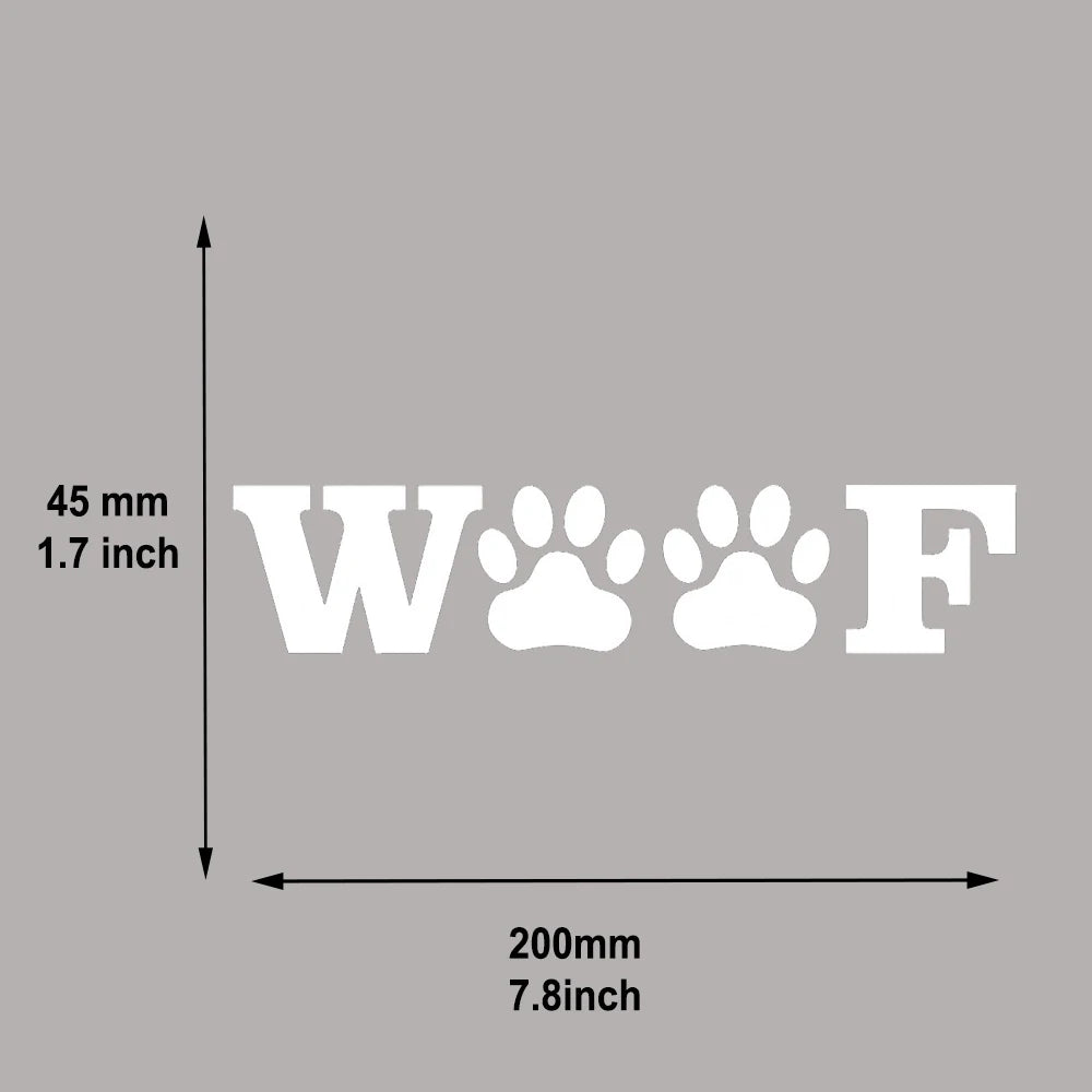 20cm WOOF Paw Sticker Vinyl Decal Dog Puppy Cute For Car Peaceful Pleasures Health and Wellness