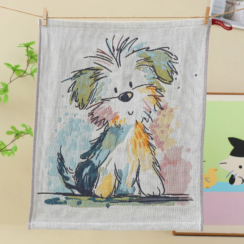 New 34x40cm Large Hand Towel Quick Dry 4 Layer Cotton Gauze Kitchen Towel Decorative Pure Cotton Dish Cloth Home Restaurant Peaceful Pleasures Health and Wellness B
