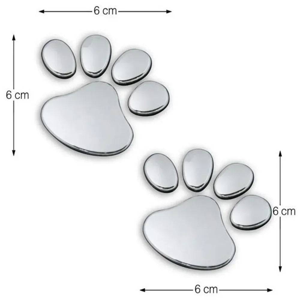 2PCS Car Sticker Cool Design Paw 3D Animal Dog Cat Bear Foot Prints Footprint Decal Car Stickers Silver Gold Auto Accessories Peaceful Pleasures Health and Wellness