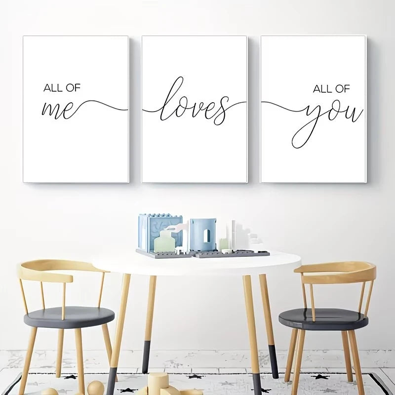 3-Piece "All Of Me Loves All Of You" Christian Canvas Wall Art