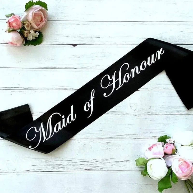 Bridal Party Sash – Bride, Bridesmaid, Maid of Honor Wedding Bridal Party Sash Peaceful Pleasures Health and Wellness maid of honor