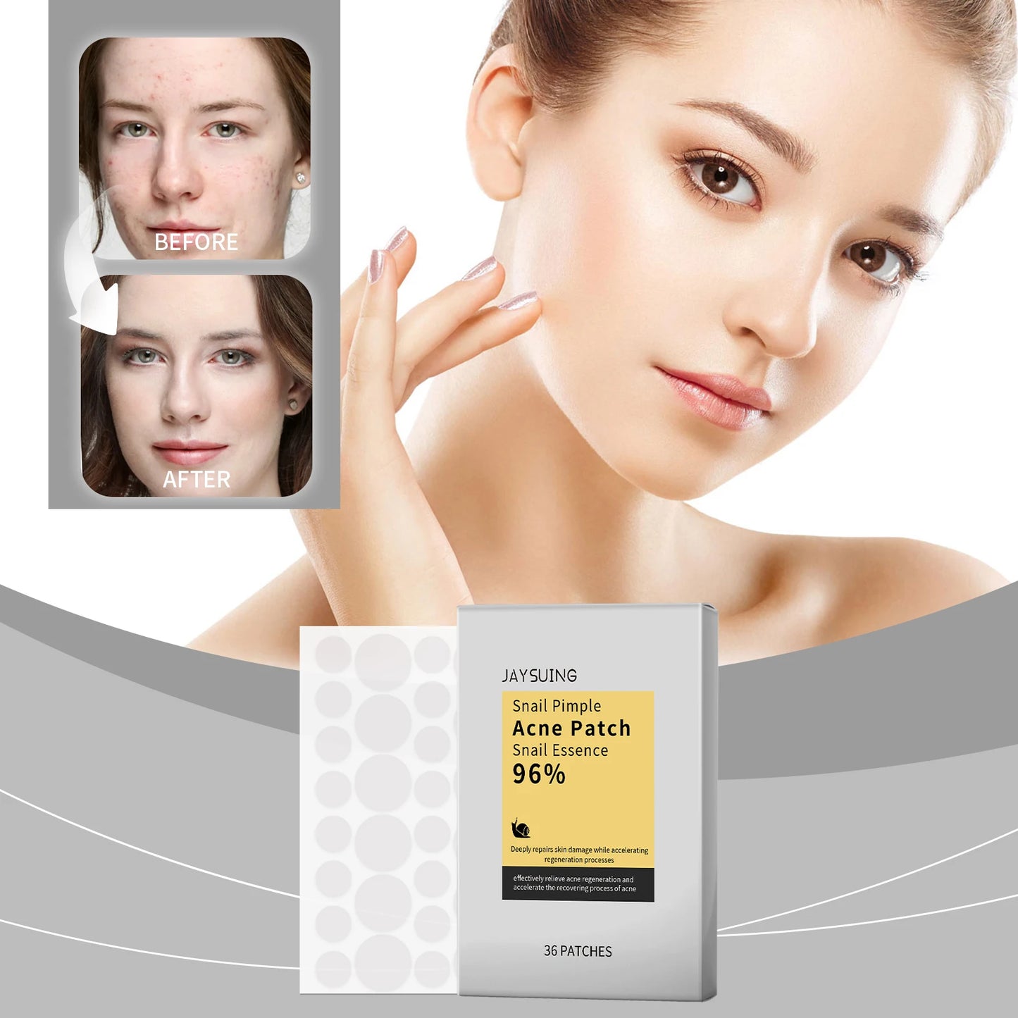 Snail Essence pimple patches Improve Women Skin Hydrocolloid Acne Tool Invisible Acne Cover Pimple Patch Skin Care Tools Peaceful Pleasures Health and Wellness