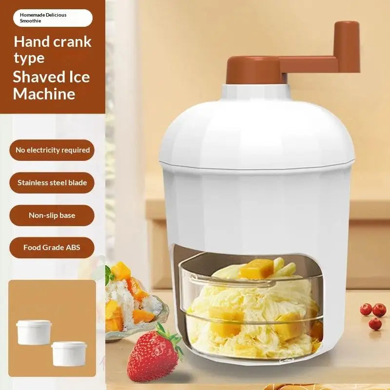 Manual Shaved Ice Machine – Hand-Crank Ice Crusher & Smoothie Maker