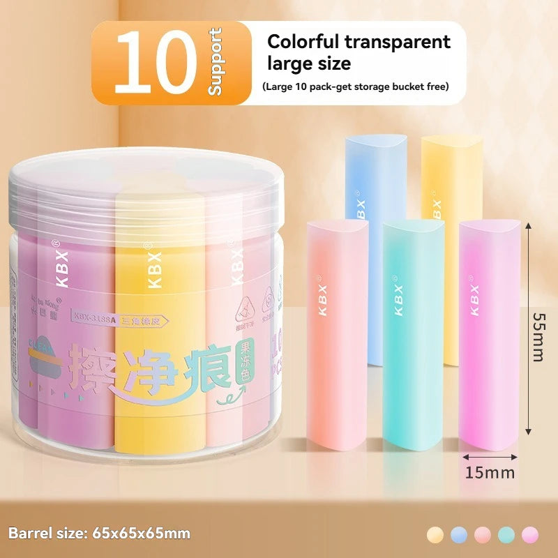 Jelly Eraser Clean Marks Soft Texture Must Have Elementary School Students Exams Comes Bucket Is Super Clean Suitable Practical Peaceful Pleasures Health and Wellness 10PC Colorful Large
