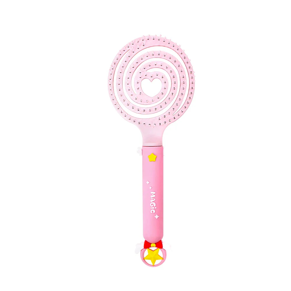 Magic Star Wand Spiral Hollow Comb – Flexible Bristles, 3 Colors