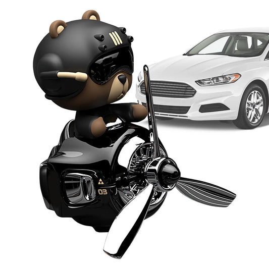 Rotating Pilot Bear Car Air Freshener Vent Clip Diffuser Car Vent Clip Diffuser Peaceful Pleasures Health and Wellness