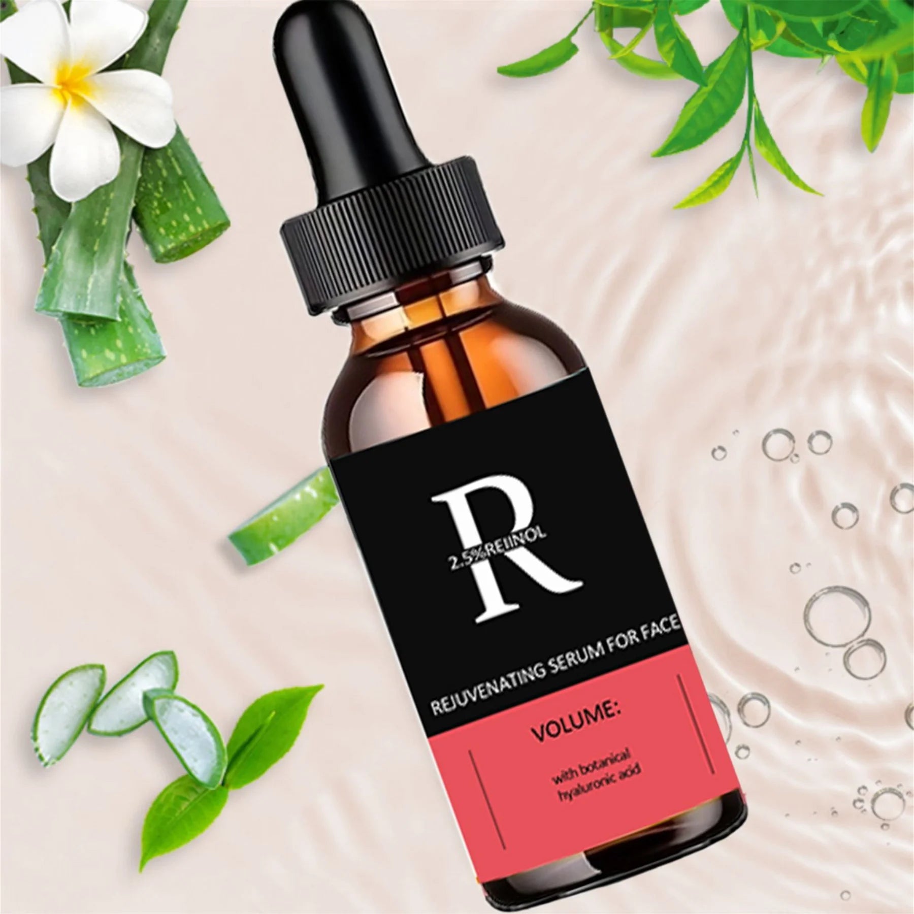 Retinol Facial Serum Organic Whitening Anti-Aging Wrinkle Essence Face Skin Care Vitamin Hyaluronic Acid Moisturizing Peaceful Pleasures Health and Wellness