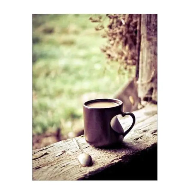 Nordic Retro Coffee Cups Canvas Wall Art Print | Café Decor
