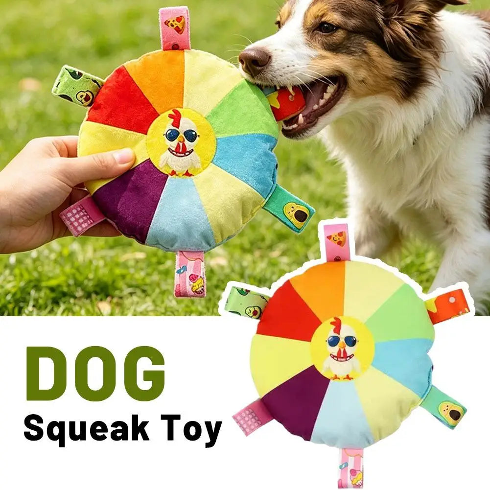 Cartoon Dog Plush Squeaky Toy – Bite-Resistant Bell Chew Toy