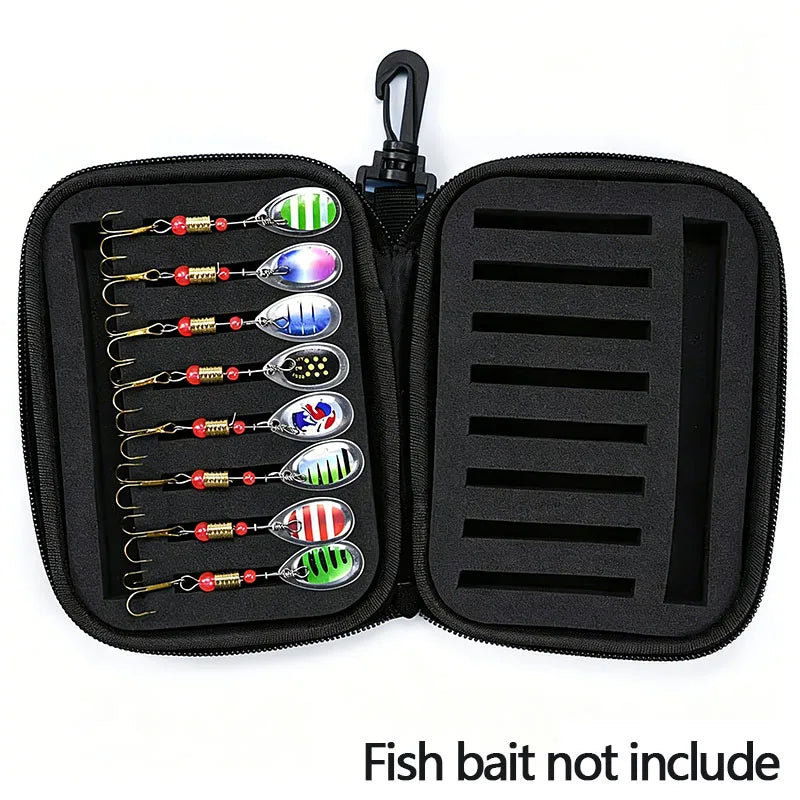 2026 Professional Portable Fly Spinner Spoon Fishing Lure Storage Case Box with 16 Slots Hard EVA Container Bag for Fishing Gear Peaceful Pleasures Health and Wellness