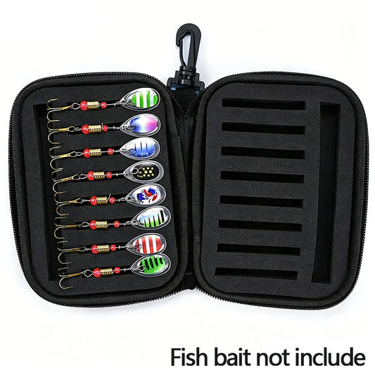 2026 Professional Portable Fly Spinner Spoon Fishing Lure Storage Case Box with 16 Slots Hard EVA Container Bag for Fishing Gear Peaceful Pleasures Health and Wellness