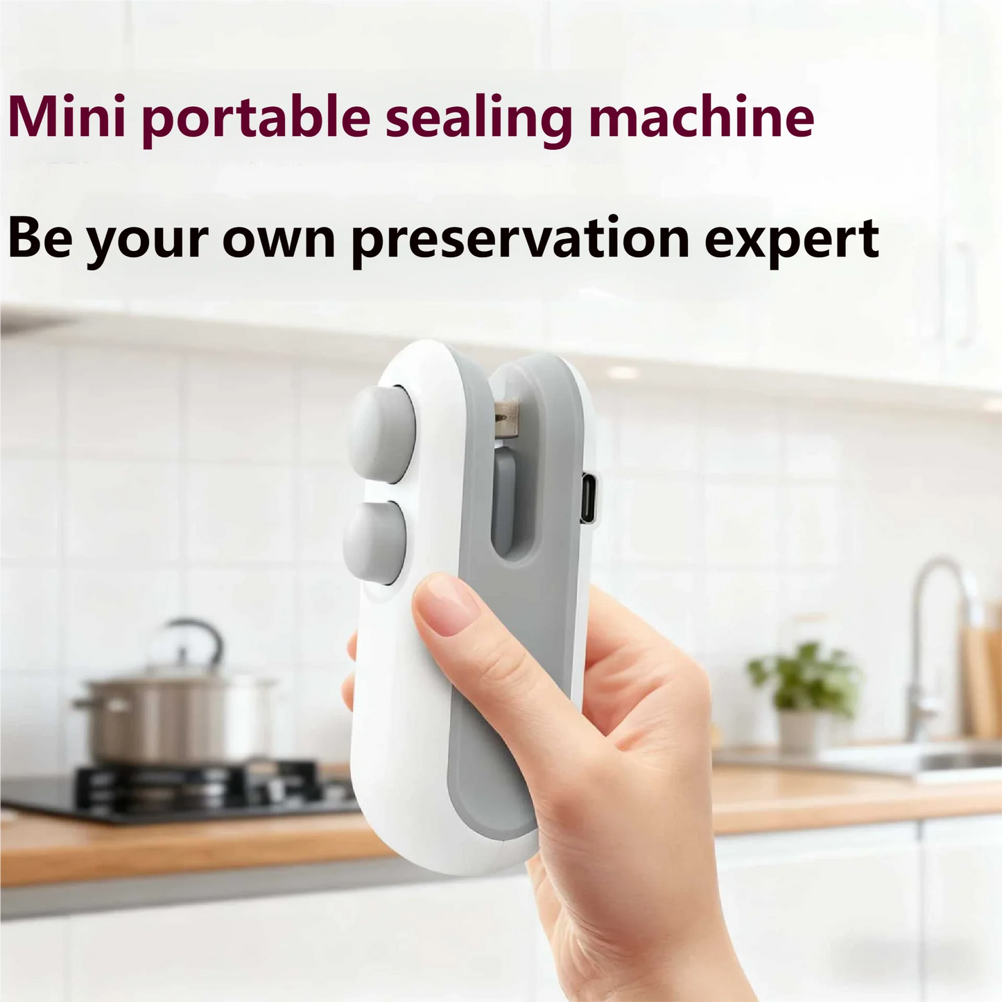 HOMEFISH Mini USB Rechargeable Handheld Bag Heat Sealer