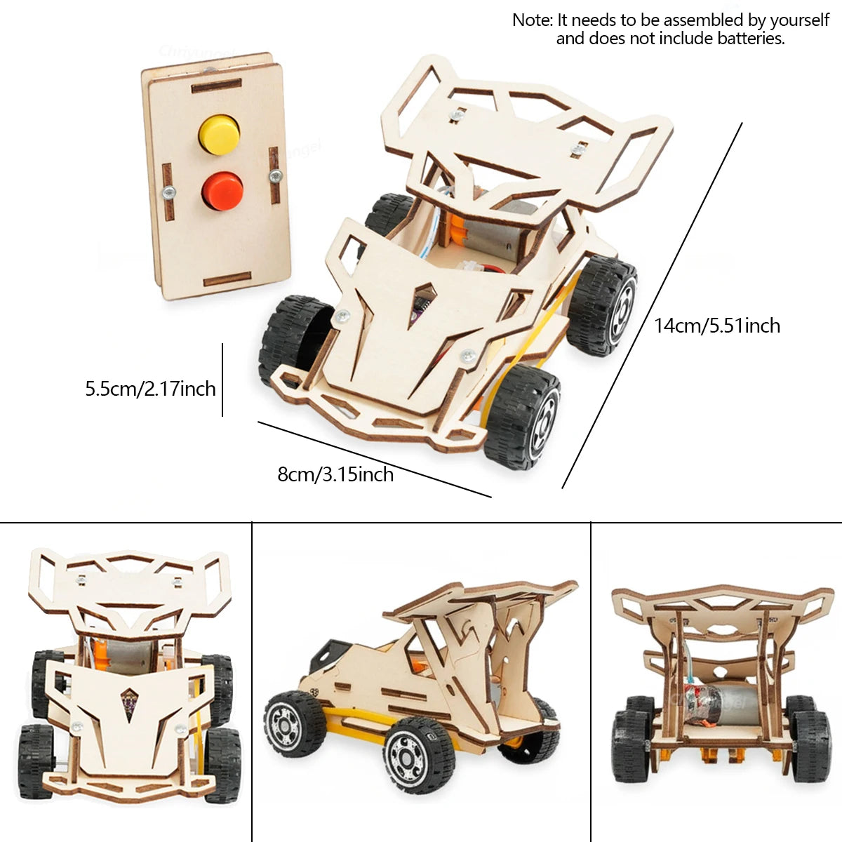 DIY Wooden RC Car Kit – STEM Science Toy for Kids 14+