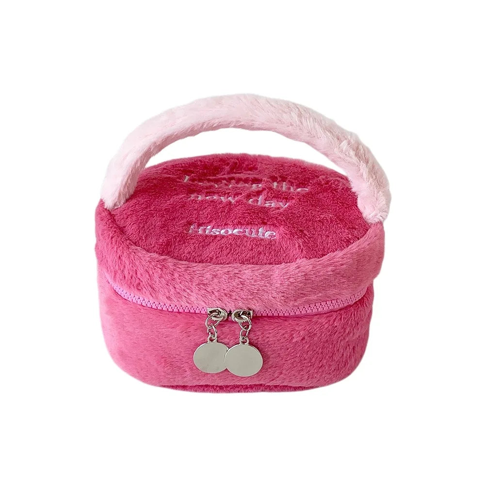 Plush Cosmetic Bag – Travel Makeup & Toiletry Organizer Pouch