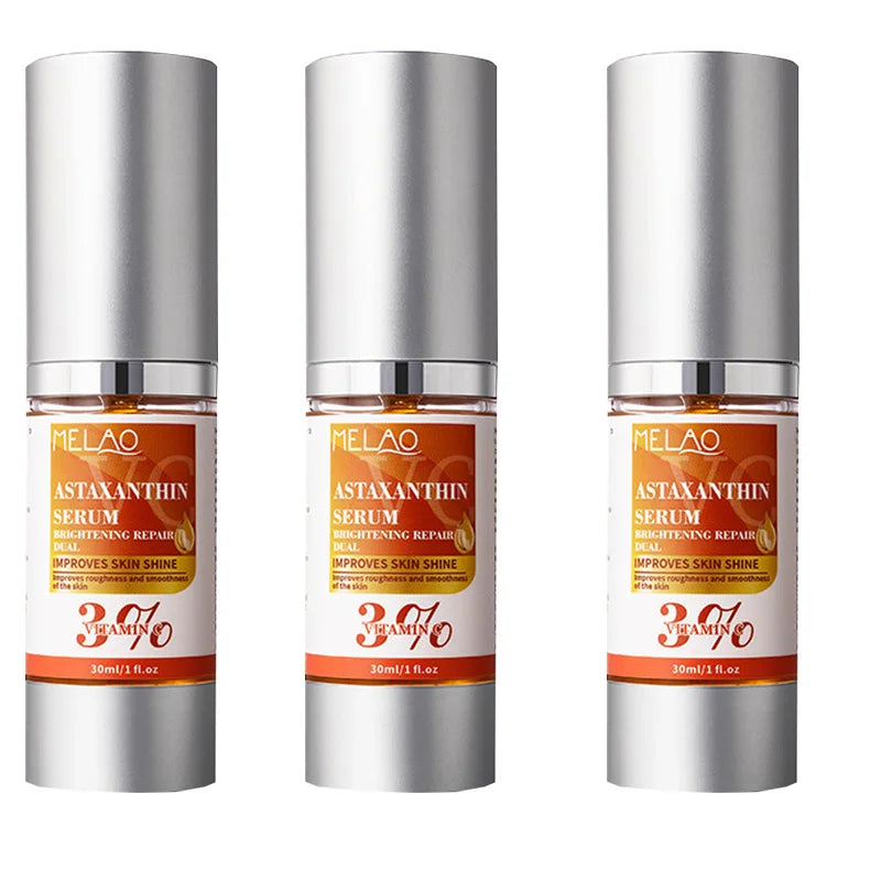 VC Astaxanthin Whitening Serum Remove Dark Spots Freckles Fade Melanin Anti-Wrinkle Brightening Nourishing Face Skin Care Peaceful Pleasures Health and Wellness 30mlx3 pieces