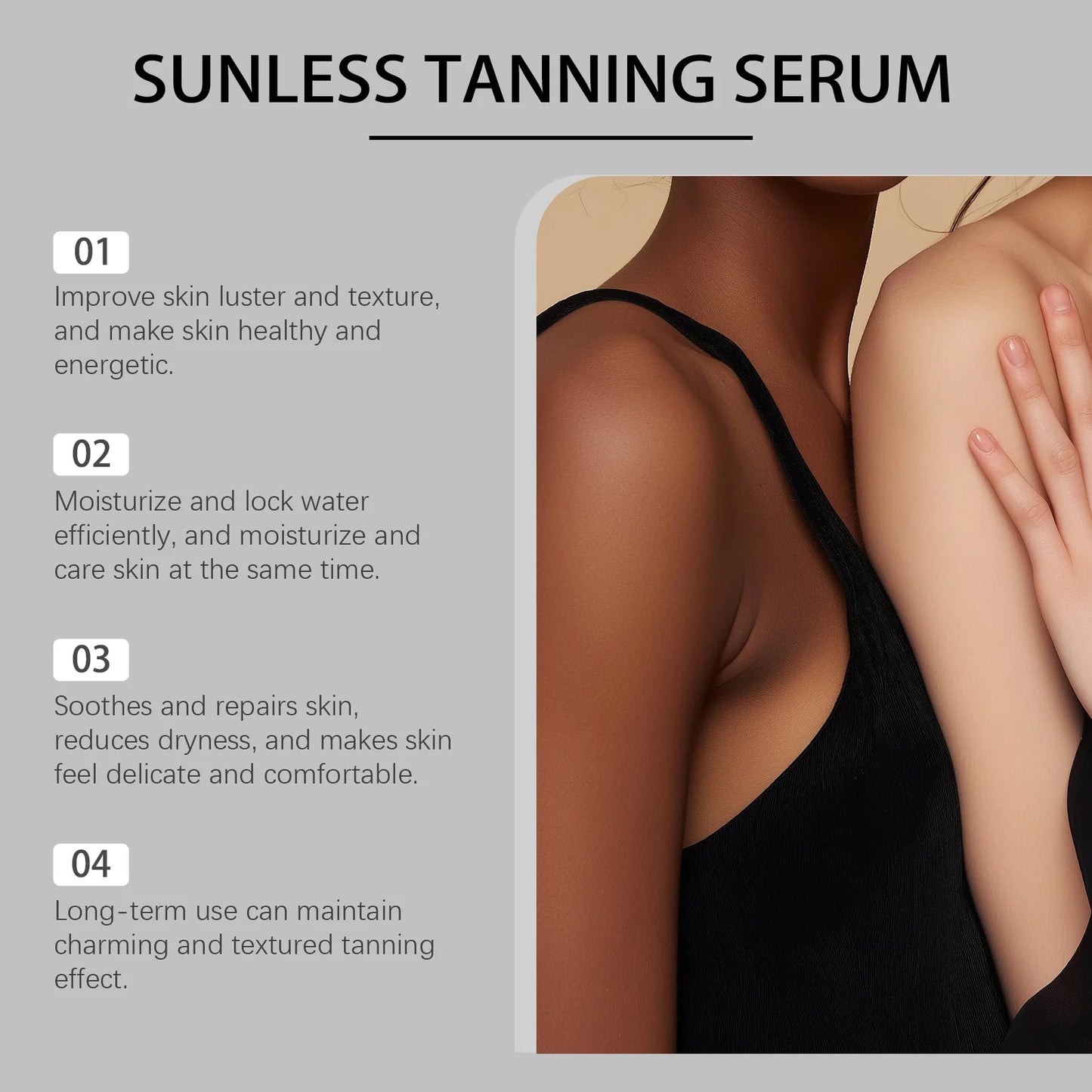 Self Tanning Serum – Sunless Bronzer Face & Body Glow, 30ml