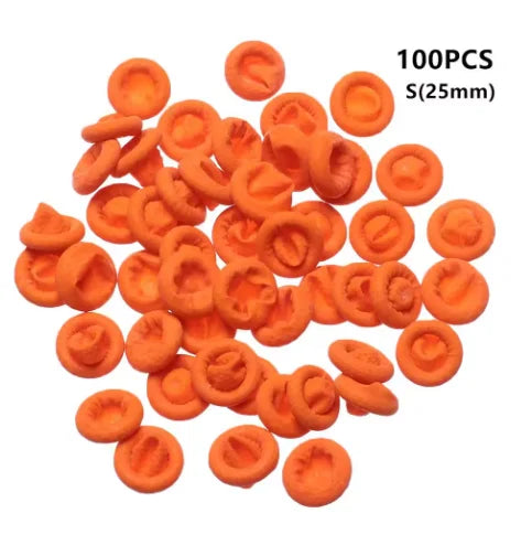 100Pcs Anti-slip Finger Cover Orange Color Durable Protective Finger Cover Thickened Latex Protective Finger Guard Peaceful Pleasures Health and Wellness S-25mm