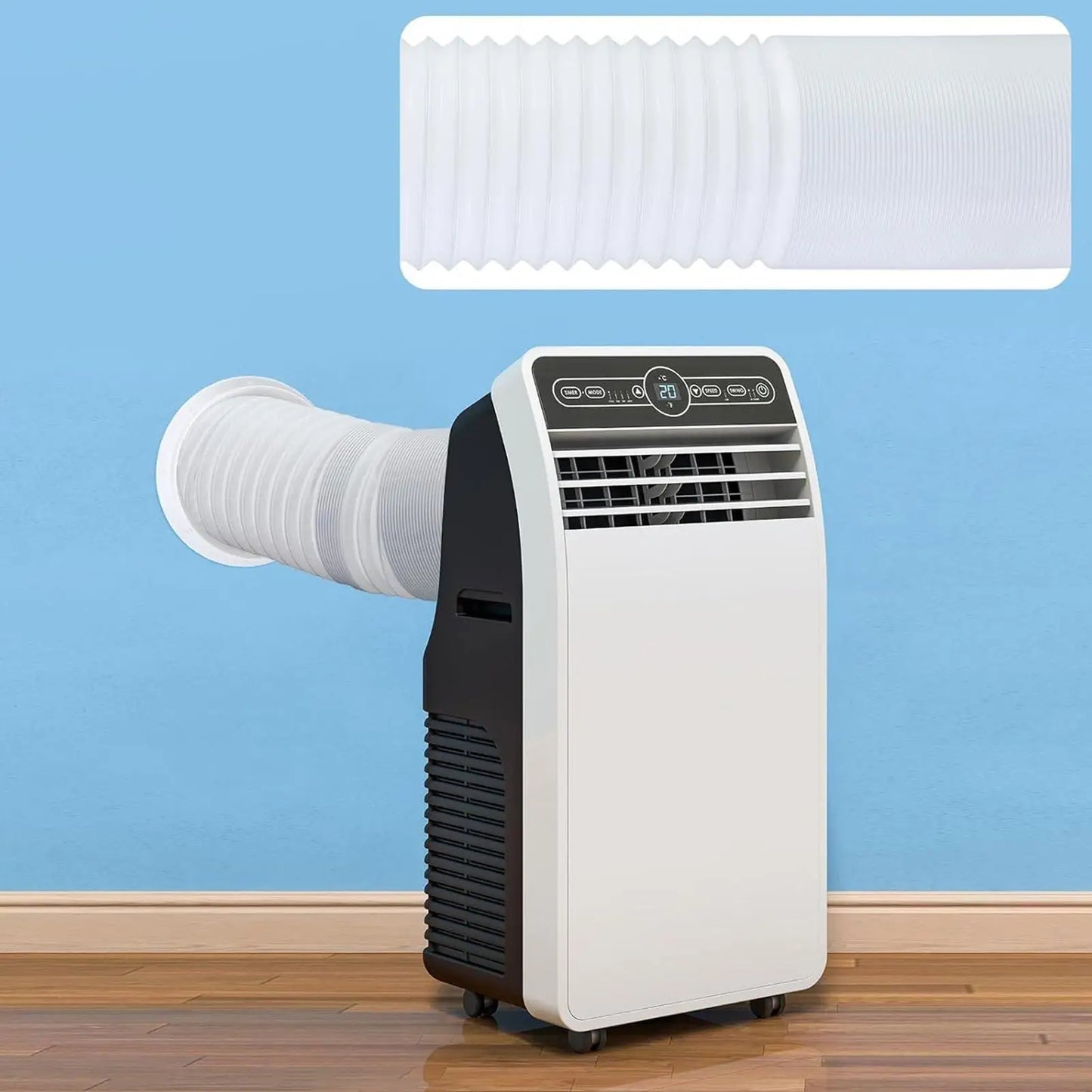 Portable AC Flexible Exhaust Hose & Vent Panel Kit | 4" Connector