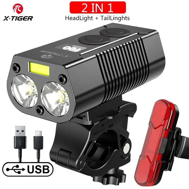 X-TIGER 1800 Lumen Bike Light 4000mAh Power Bank IPX6 LED