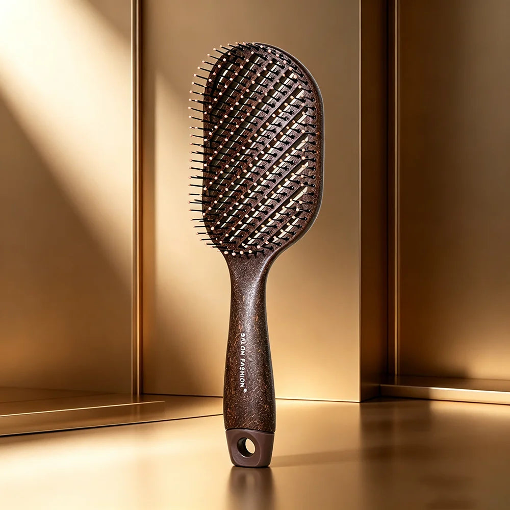 Hollow Boar Bristle Hair Brush – Detangling & Scalp Massage