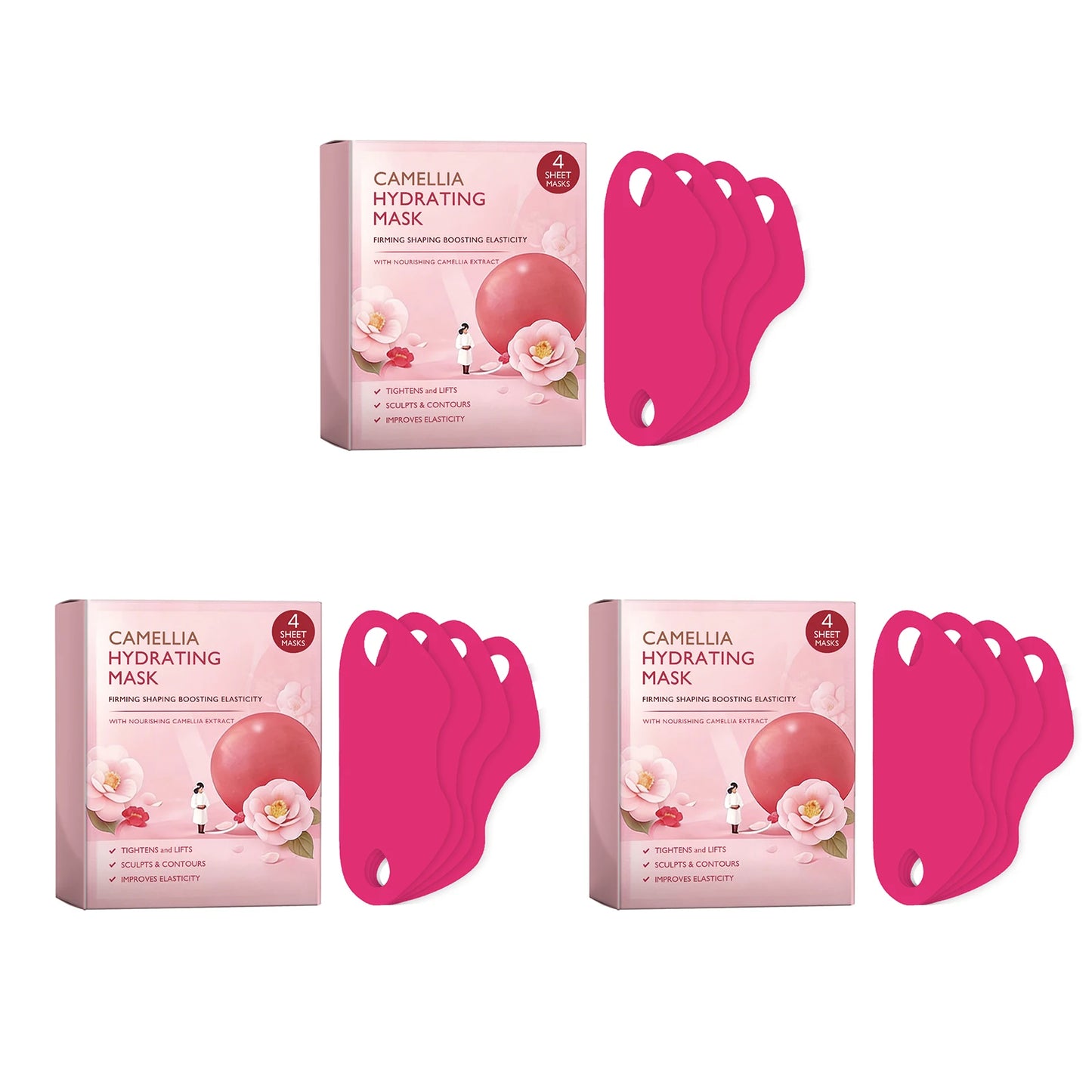 Firming Face Mask – Anti-Aging, Lifting & Hydrating (4 Pcs)