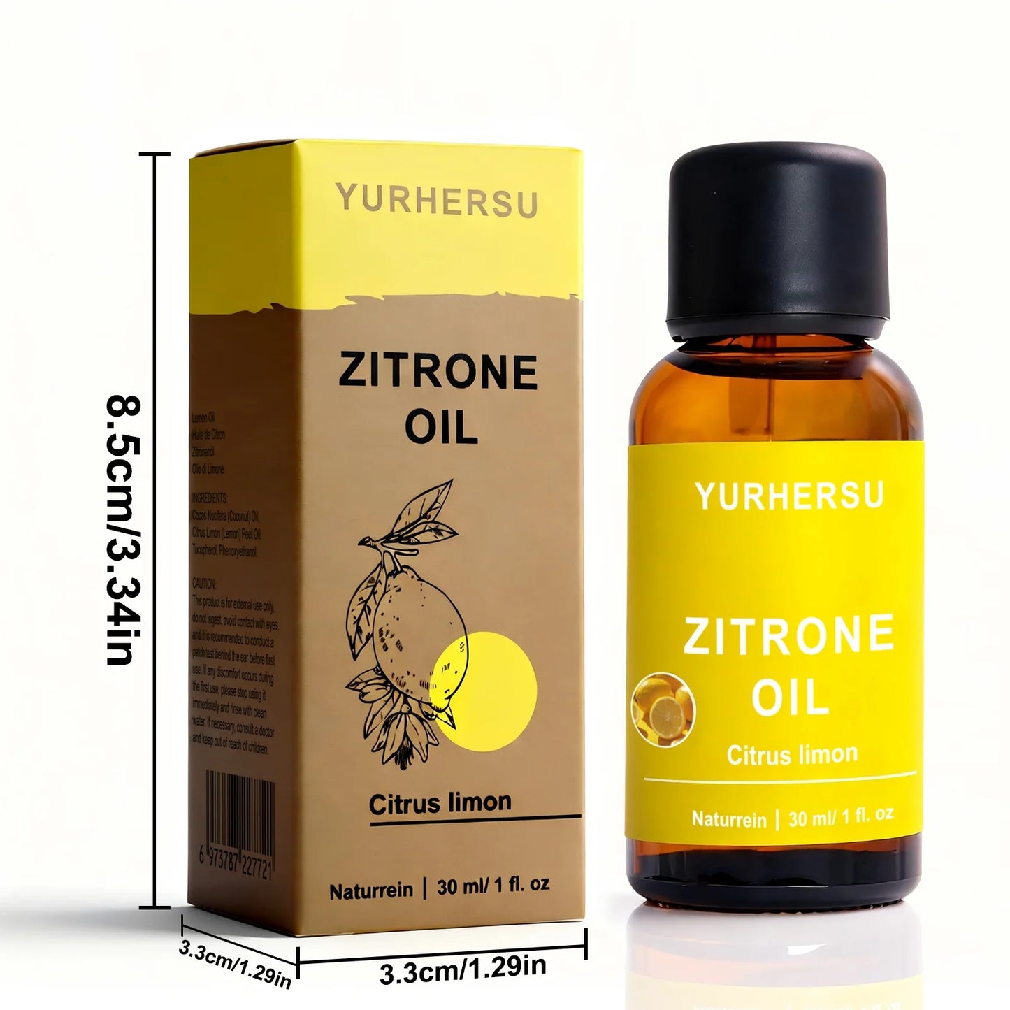 YURHERSU Pure Lemon Essential Oil 30ml – Brightening Skin Care