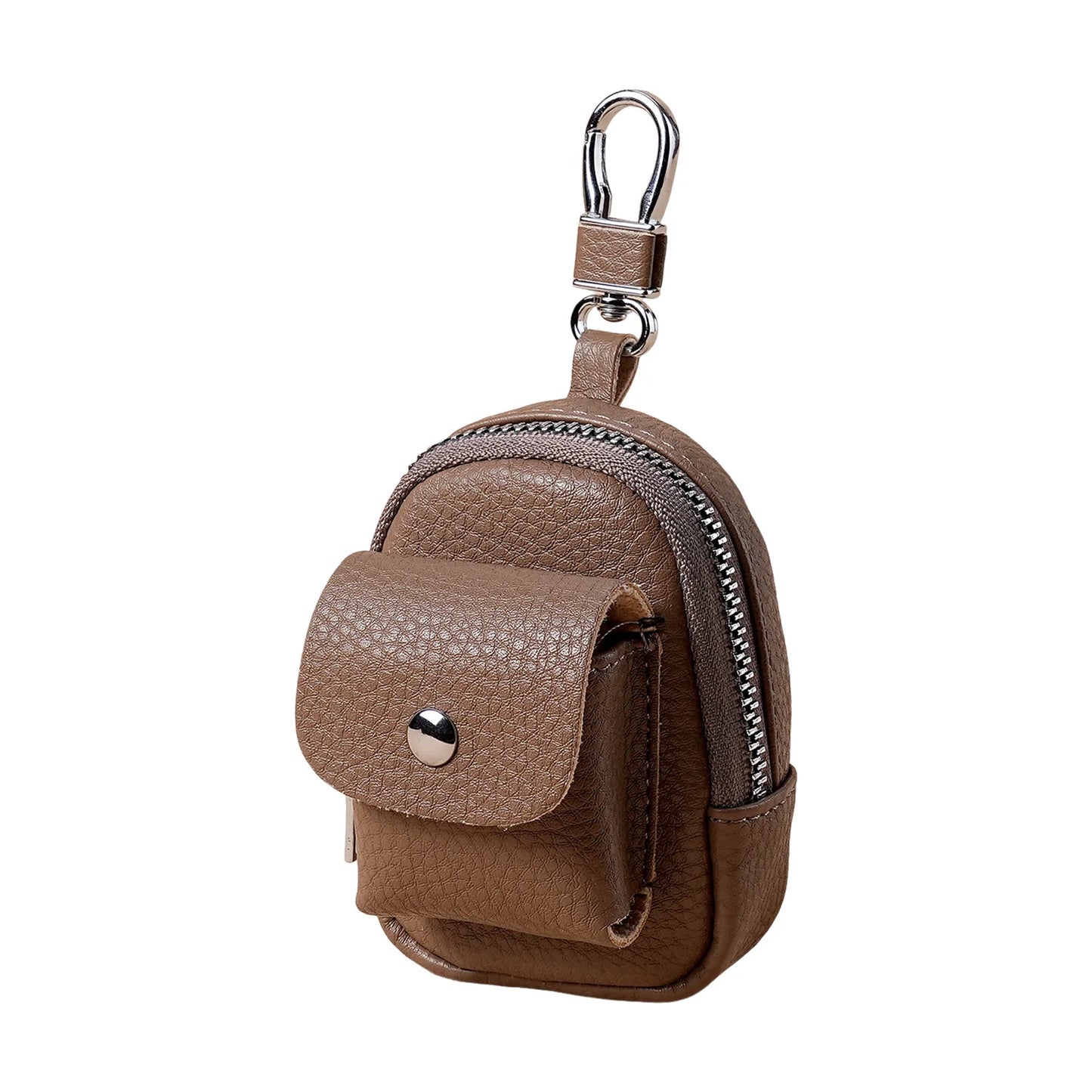 Soft Leather Mini Waist Pouch For Women Keys Coin Earphone Storage Lightweight Portable Organizer Peaceful Pleasures Health and Wellness Khaki