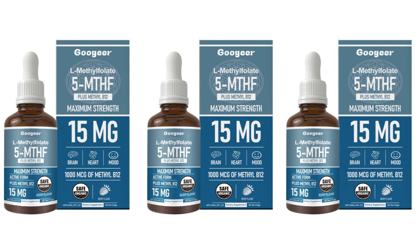 L-Methylfolate 5-MTHF & Methyl B12 Liquid Drops | 60 Servings