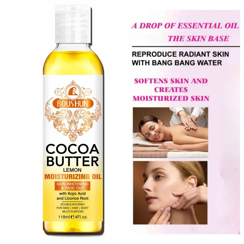 ROUSHUN 118ml Cocoa Butter Body Oil – Moisturizing Skin Care